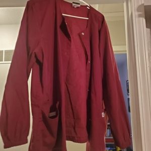 Maroon scrub jacket